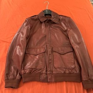 Slate and Stone Leather Bomber Jacket